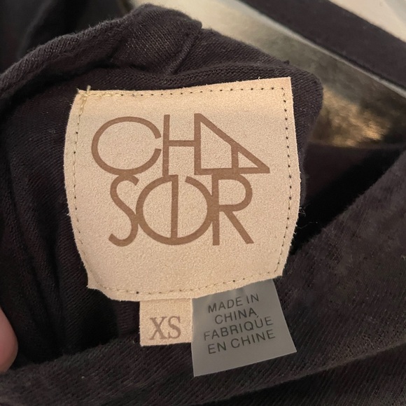 Chaser Long Sleeve Heavyweight Tee with Back V Cutout in Faded Black, XS - Picture 3 of 3